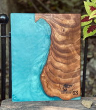 Load image into Gallery viewer, #63 Live Edge Elm with Blue Epoxy
