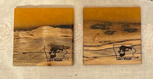 Load image into Gallery viewer, C6 Spalted Hackberry &amp; Honey Resin Coasters, Set of 4
